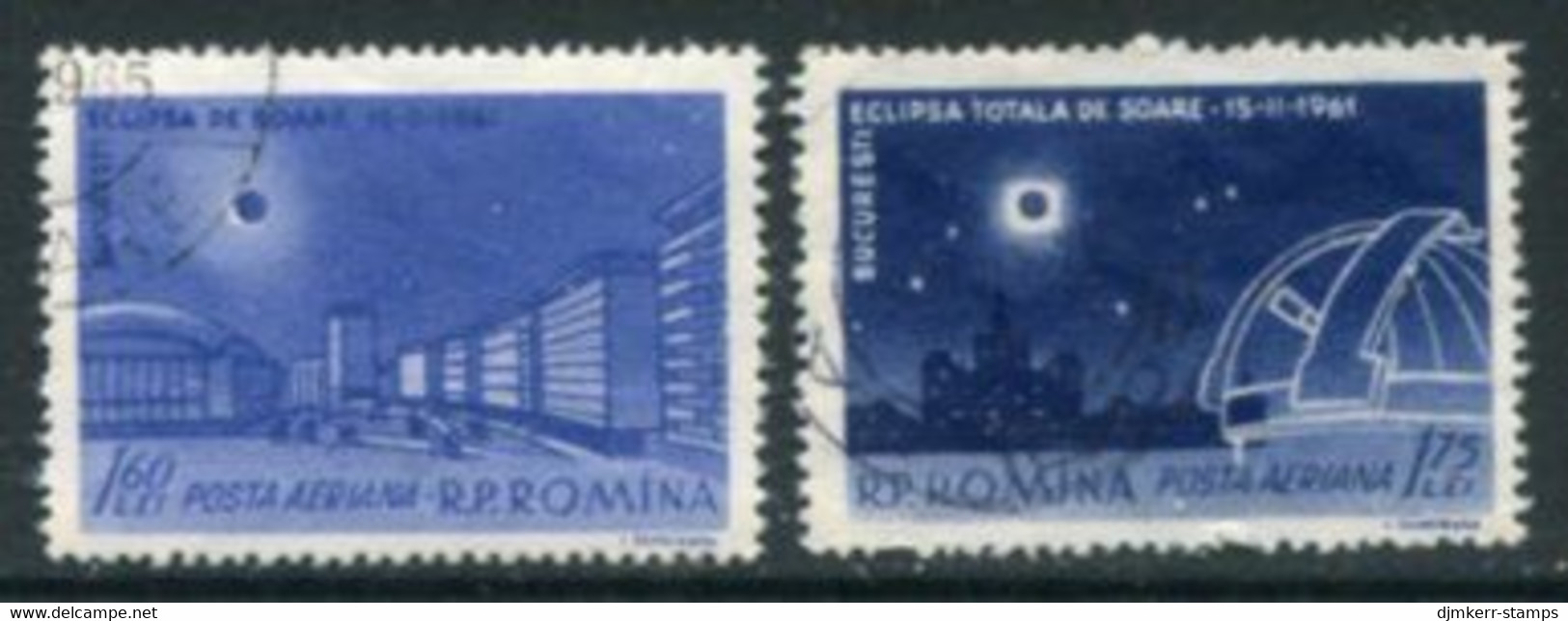 ROMANIA 1961 Solar Eclipse Used.  Michel 1991-92 - Gebraucht