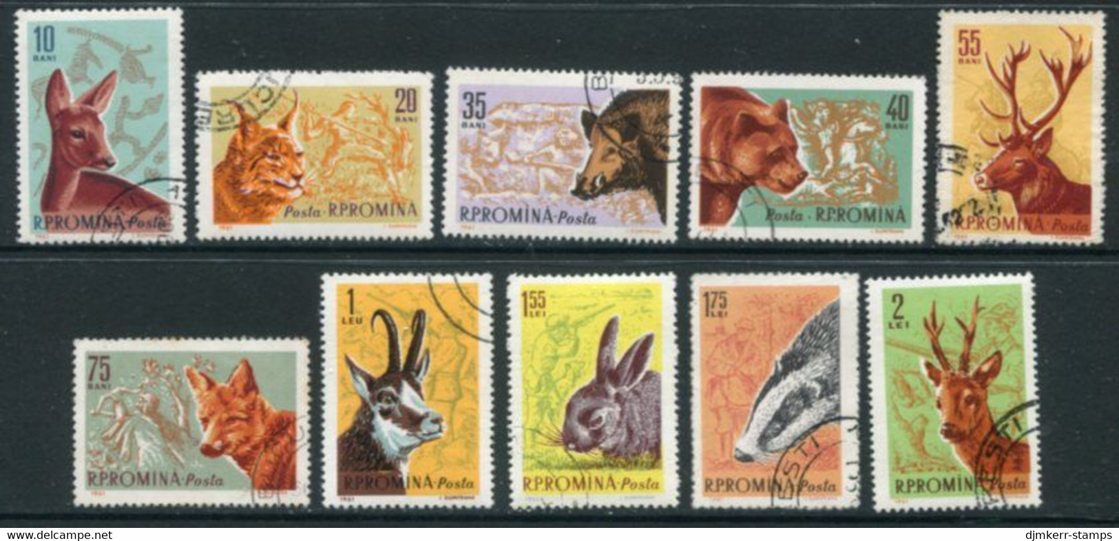 ROMANIA 1961 Games Animals Used.  Michel 1981-90 - Used Stamps
