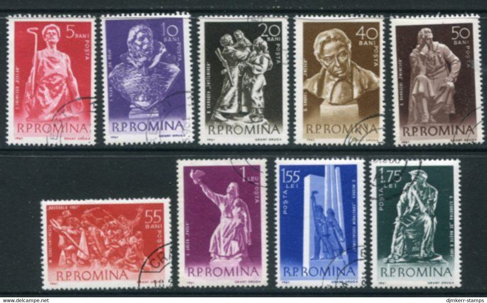 ROMANIA 1961 Sculptures Used.  Michel 1942-50 - Used Stamps