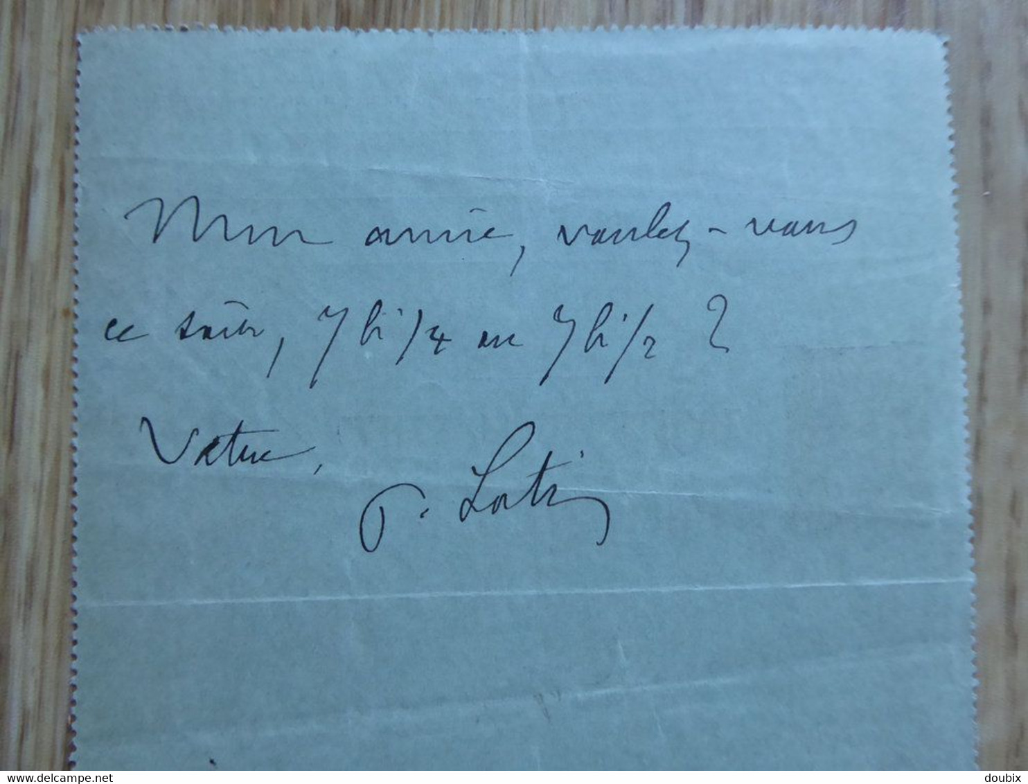 Pierre LOTI : AUTOGRAPHE à Jane Catulle Mendès. Petit Billet Aurographe Signé - Altri & Non Classificati