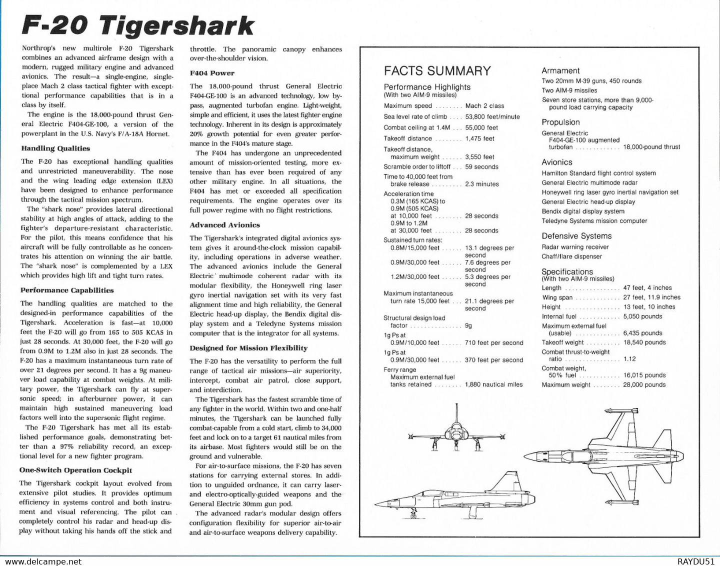 AVION F20 TIGERSHARKS - Aviation