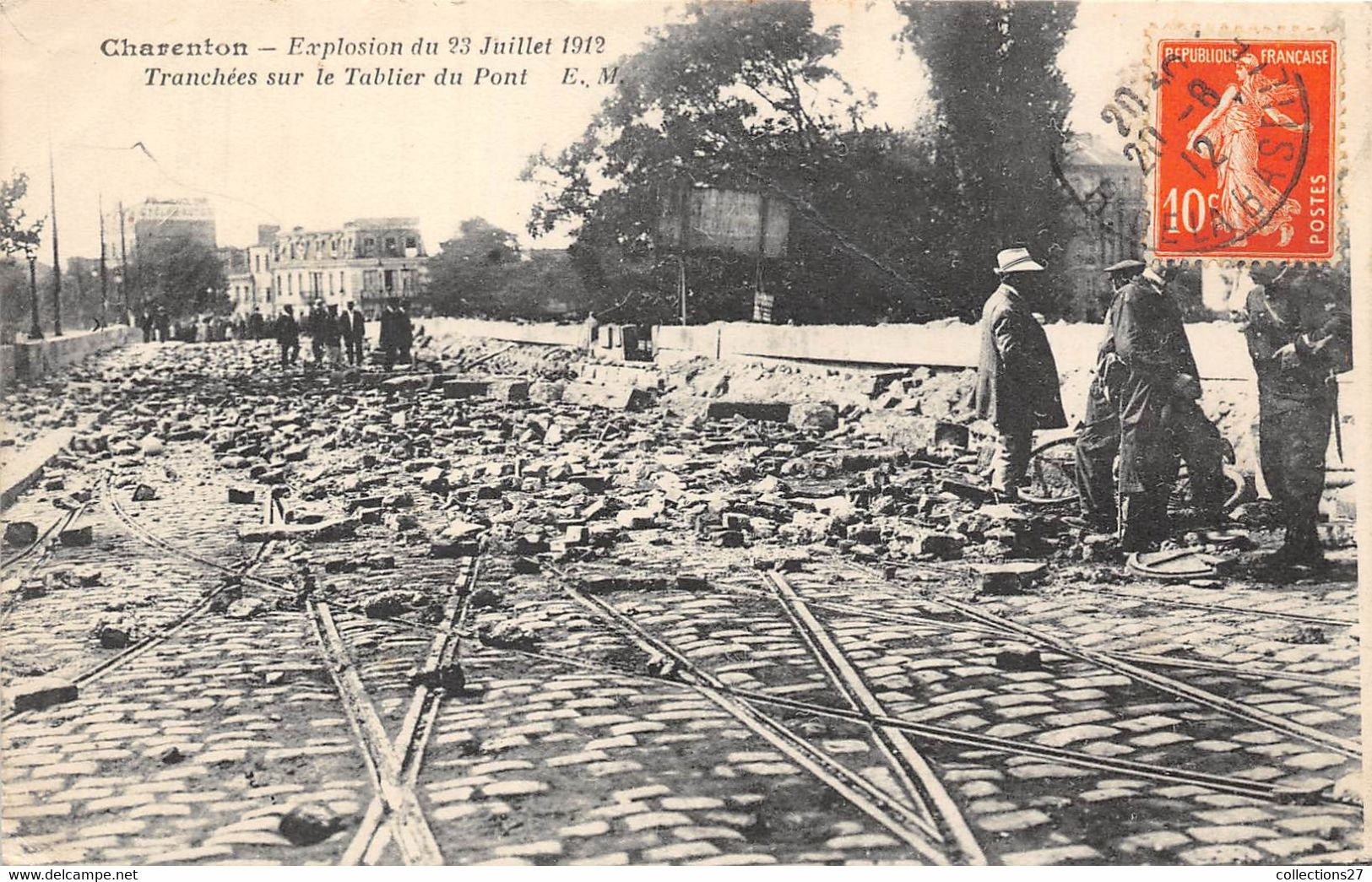 94-CHARENTON-EXPLOSION DU 23 JUILLET 1912, TRANCHEE SUR LE TABLIER DU PONT - Charenton Le Pont