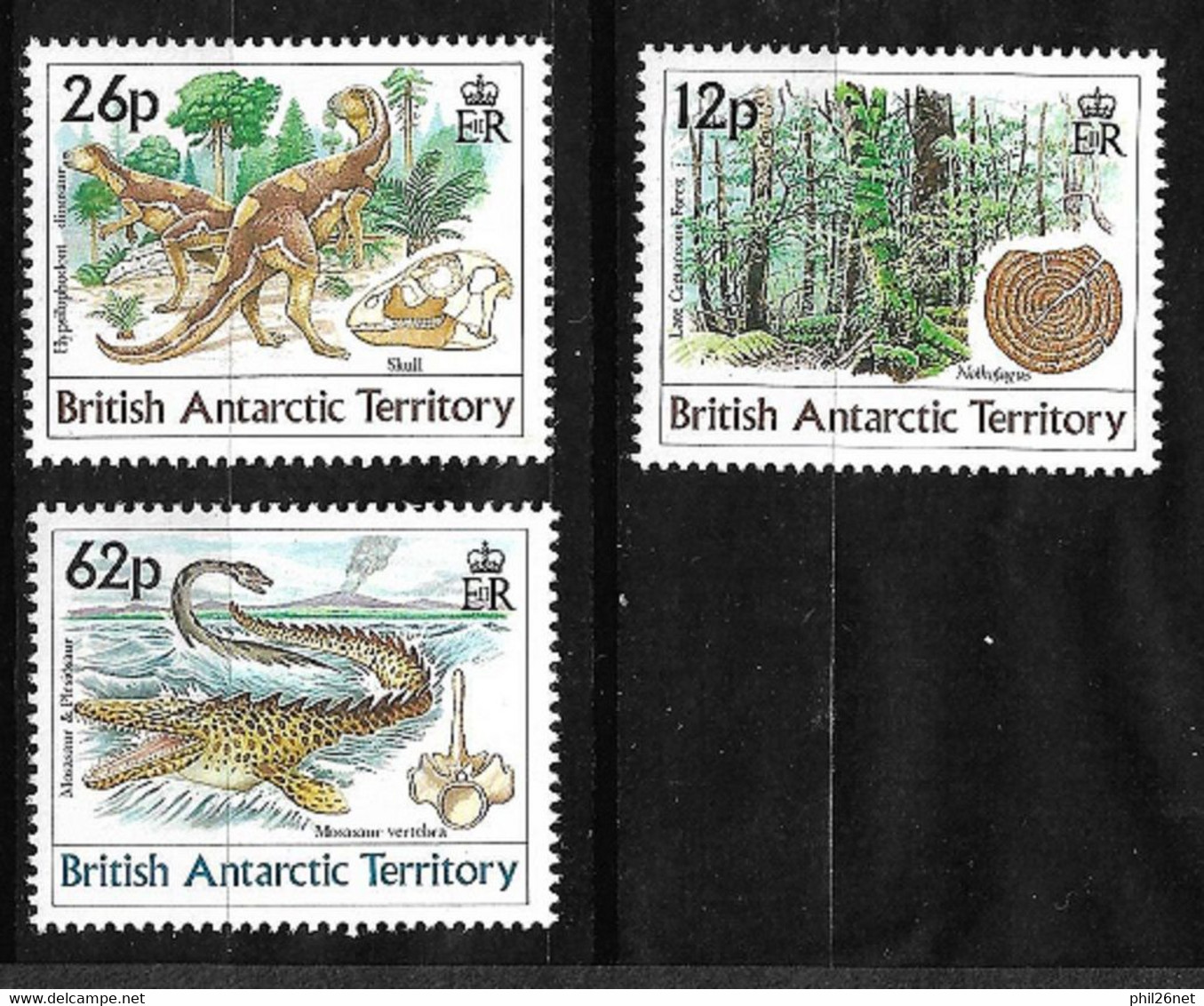 Antartique Britannique B.A.T.  N° 193,195 Et  196 DINAUSORES  Neufs * *  TB = MNH VF .le Moins Cher Du Site ! ! ! - Nuevos