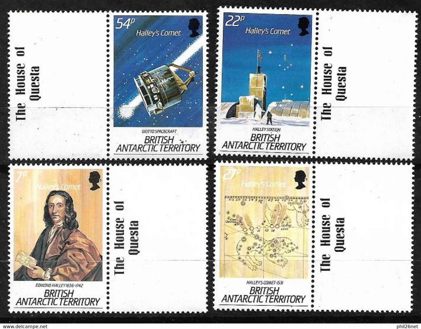 Antartique Britannique B.A.T.  N° 152 à 155 Comète De Halley  Neufs * *  TB = MNH VF .le Moins Cher Du Site ! ! ! - Unused Stamps