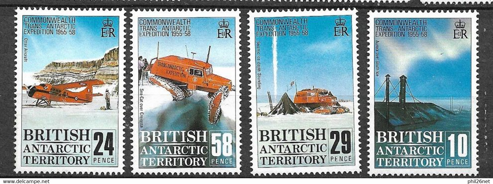 Antartique Britannique B.A.T.  N° 195  à  198  Explorations 1955-58  Neufs * *  TB = MNH VF .le Moins Cher Du Site ! ! ! - Ungebraucht
