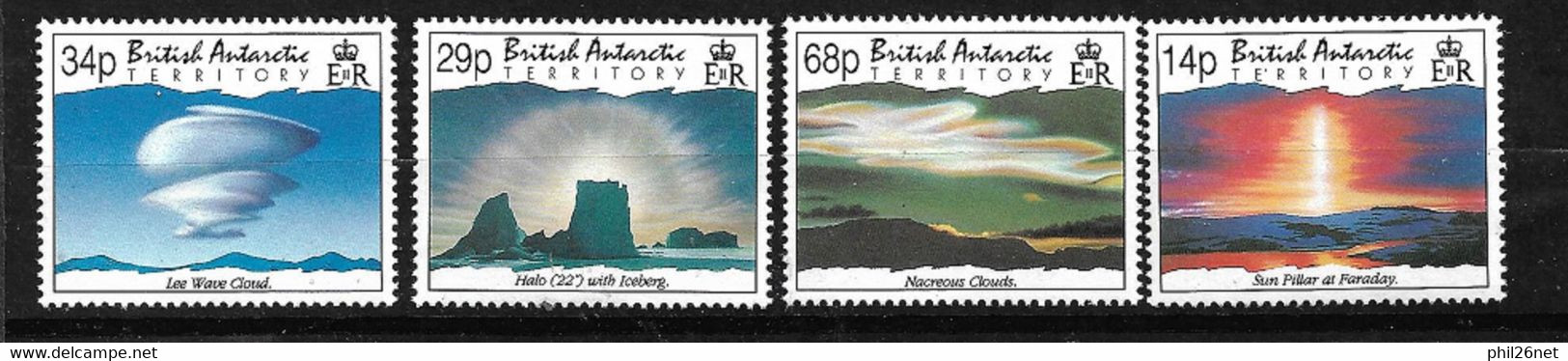 Antartique Britannique B.A.T. N° 219 à 222 Phénomènes Atmosphériques Neufs * *  TB = MNH VF Le Moins Cher Du Site ! ! ! - Nuovi