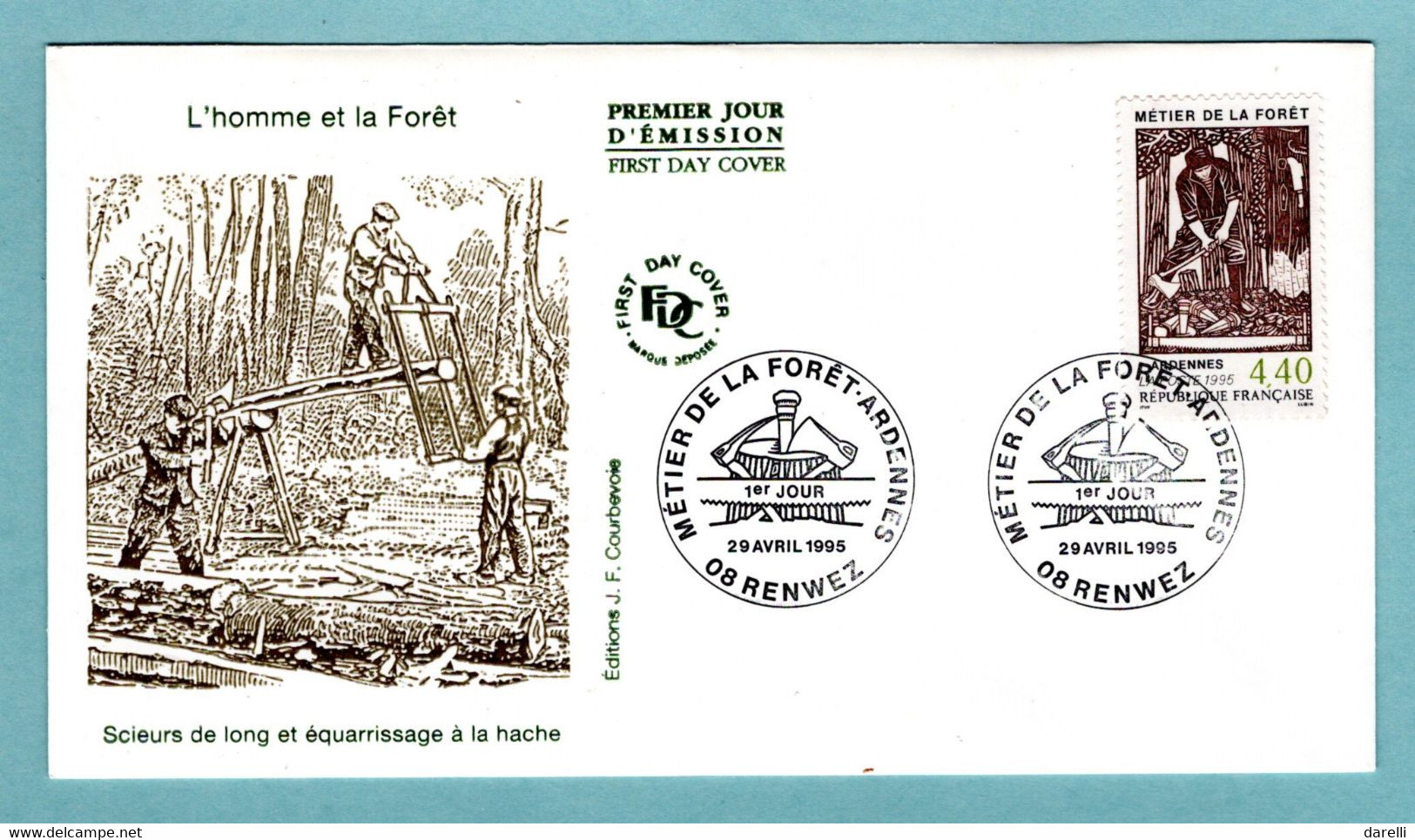 FDC France 1995 - Métier De La Forêt - Ardennes - YT 2943 - 08 Renwez - 1990-1999