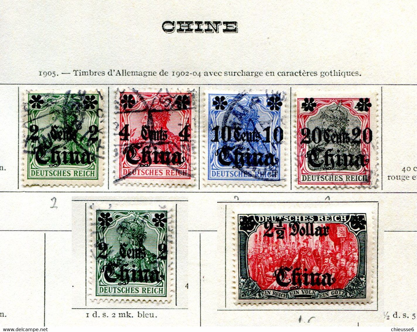 Allemagne - Chine * , Ob  N° 30 à 33 - 40 - 48 - Deutsche Post In China