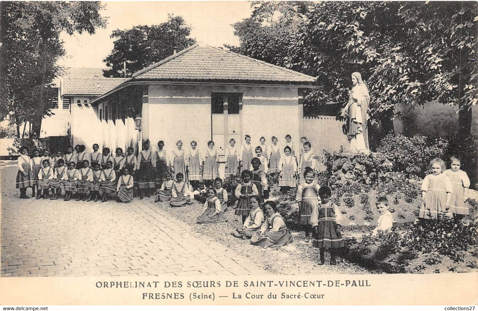 94-FRESNES-ORPHELINAT DES SOEURS DE SAINT-VINCENT-DE-PAUL- LA COUR DU SACRE-COEUR - Fresnes