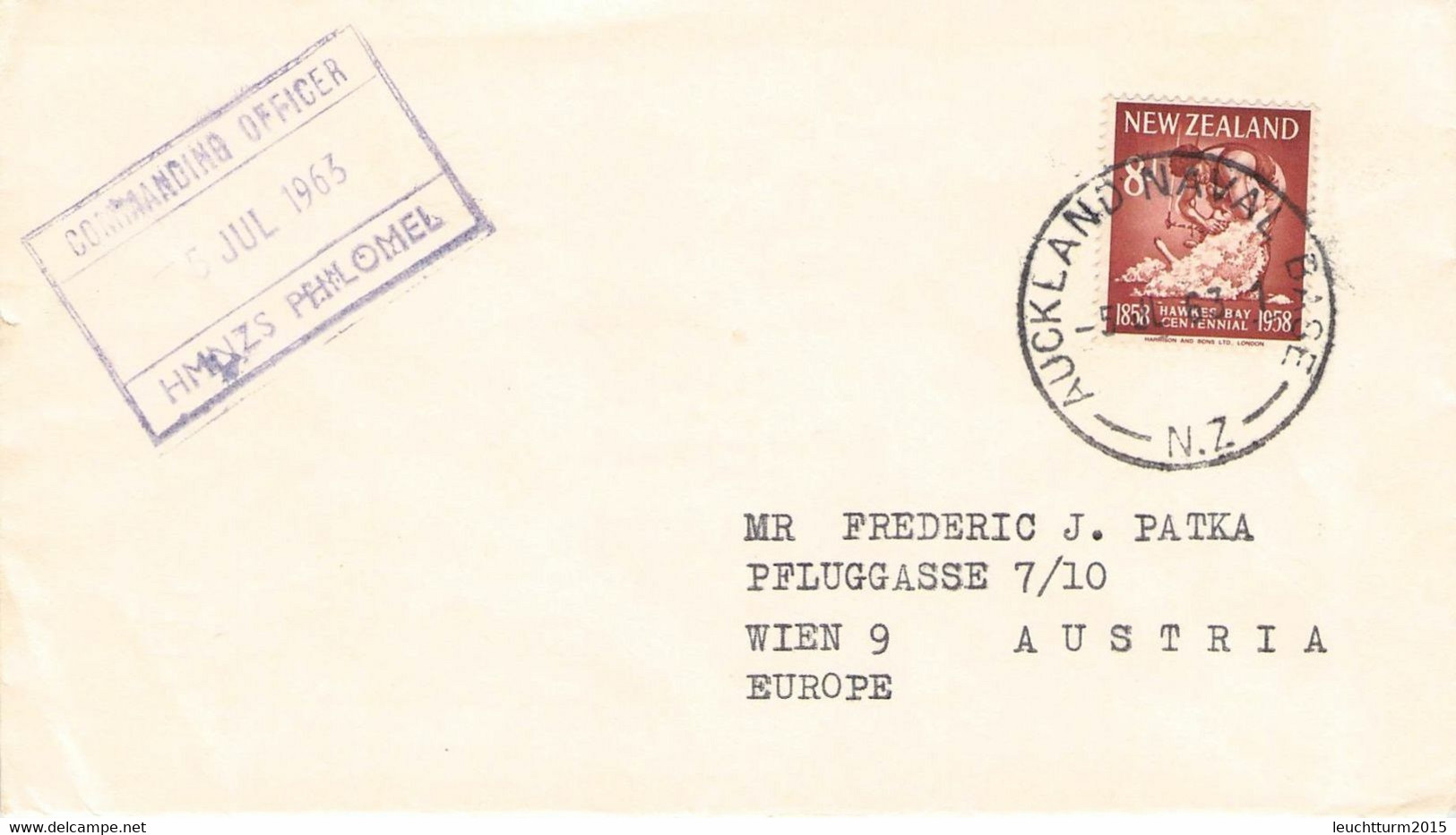 NEW ZEALAND - SHIPMAIL 1963 AUCKLAND - VIENNA /AS99 - Brieven En Documenten