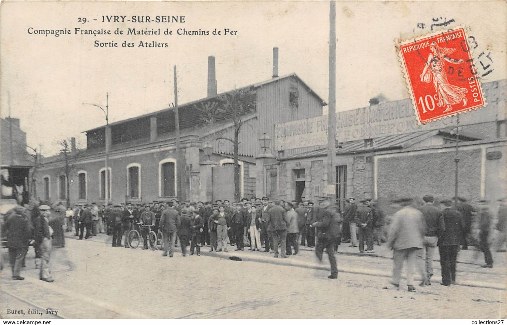 94-IVRY-COMPAGNIE FRANCAISE DE MATERIEL DE CHEMIN DE FER,  SORTIE DES ATELIERS - Ivry Sur Seine