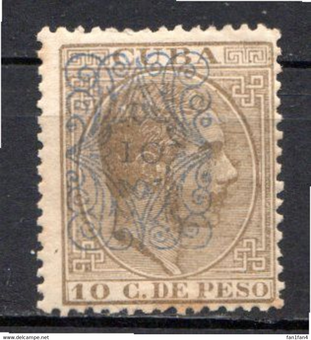 CUBA - (République) - 1883 - N° 53a - 10 S. 10 C. Gris-olive - (Surcharge Type "d") - Altri & Non Classificati