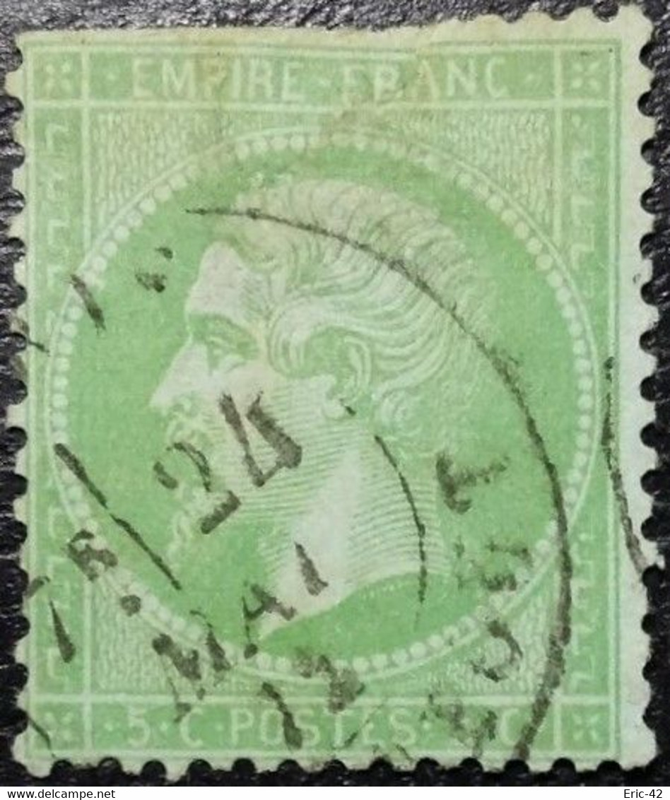 N°20. Napoléon 5c Vert. Oblitéré. Vendu En L'état. Voir Scan.... - 1862 Napoléon III