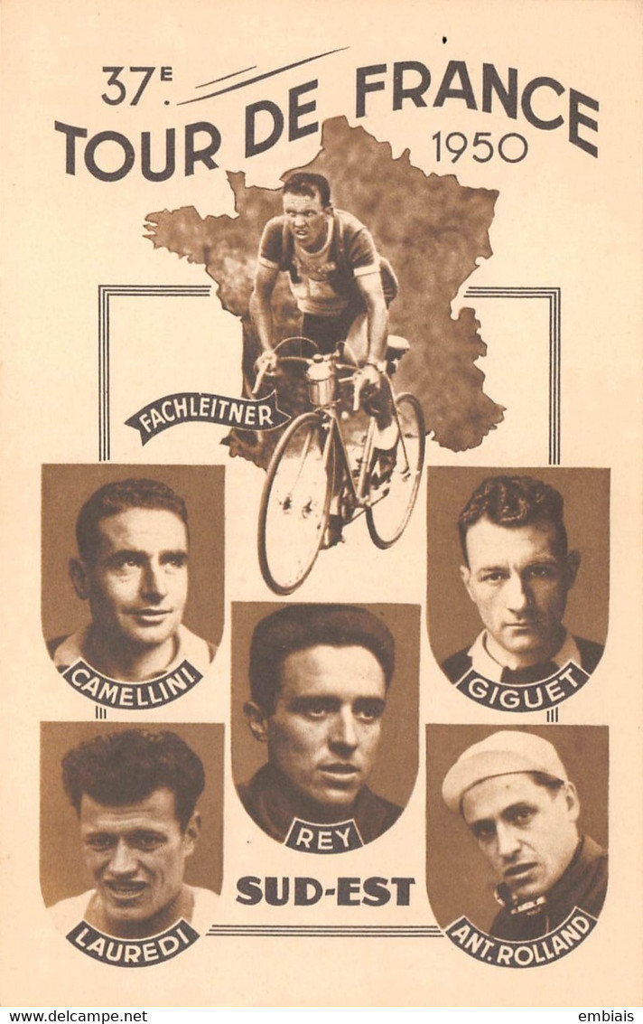 TOUR DE FRANCE 1950 - 37e Tour de France - Pochette complète avec ses 8 CPA Officielles du Tour .Le Parisien- L'Equipe