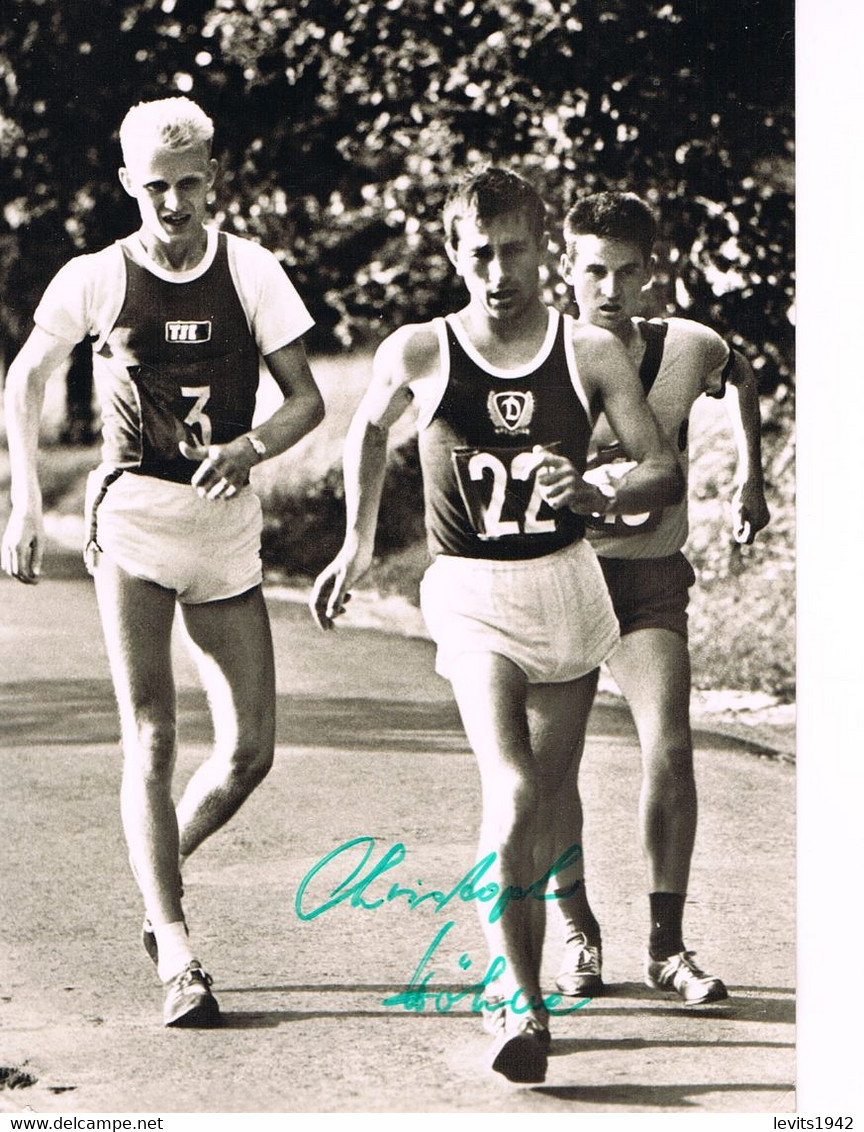 JEUX OLYMPIQUES - AUTOGRAPHE SUR PHOTO - ALLEMAGNE DE L'EST - HOHNE - ATHLETISME - - Autografi