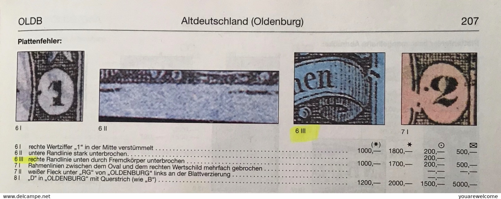 Oldenburg Mi 6a SELTENER PLATTENFEHLER: 1859 1Gr Gepr. Stegmüller BPP (Oldenbourg - Oldenbourg