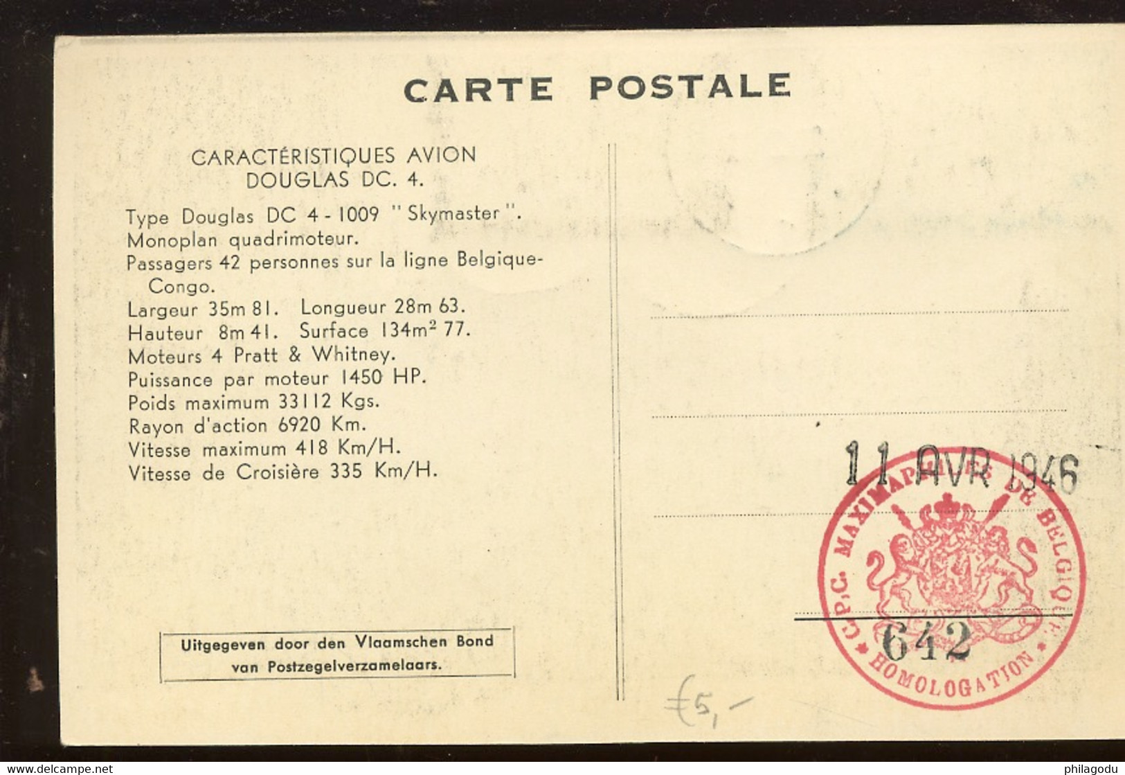 Premier Jour Des Avions De 1946. Sur Carte Max (en 50 Ans Je N'ai Jamais Vu De Vrais FDC) - ....-1951