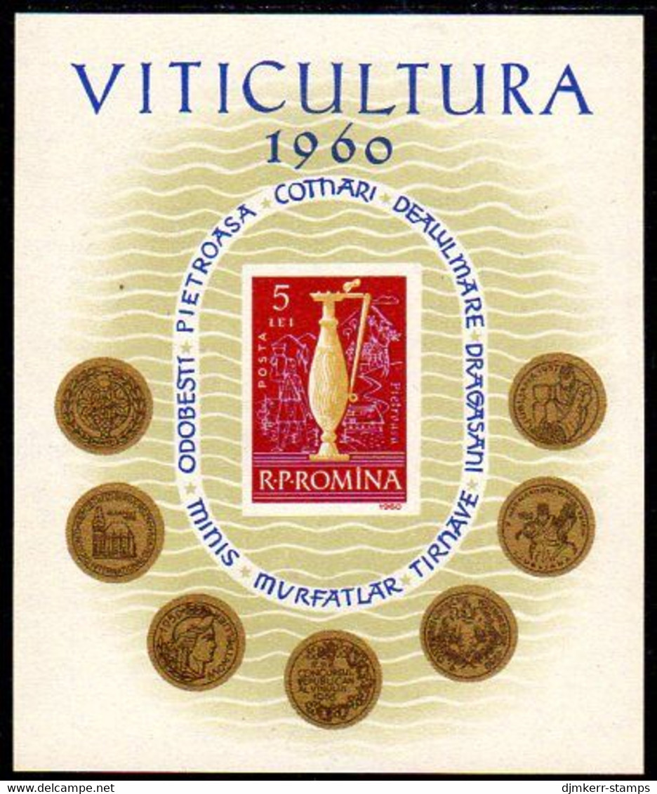 ROMANIA 1960 Viticulture Block MNH / **.  Michel Block 48 - Blocchi & Foglietti