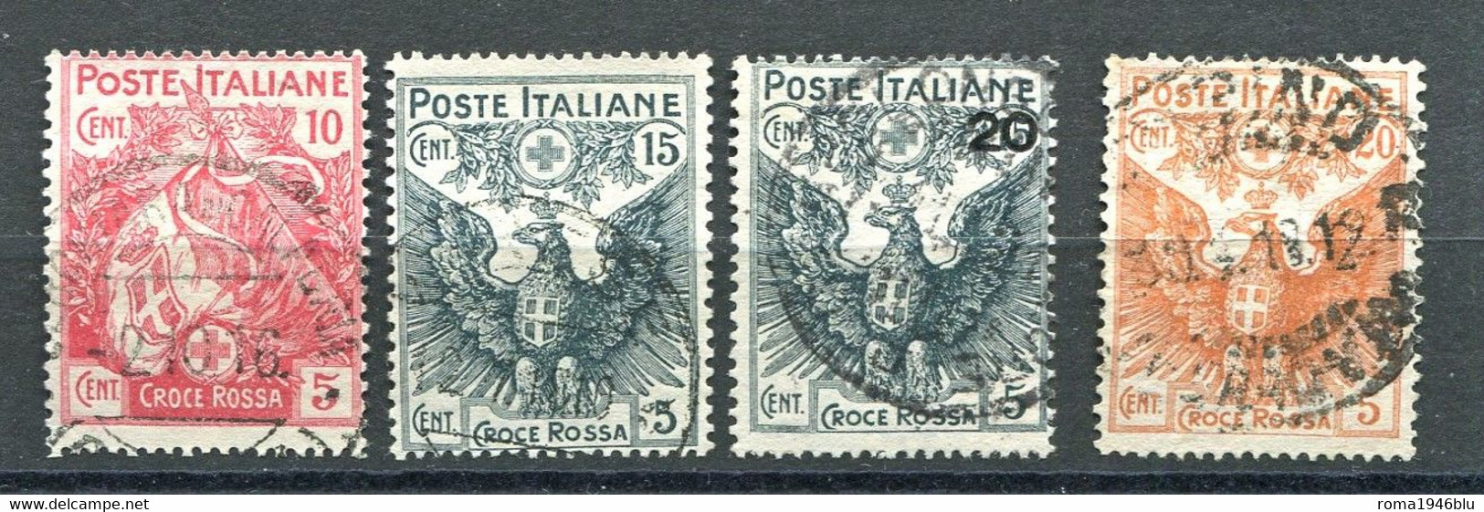 REGNO 1915 CROCE ROSSA SERIE CPL. ANNULLATA - Used