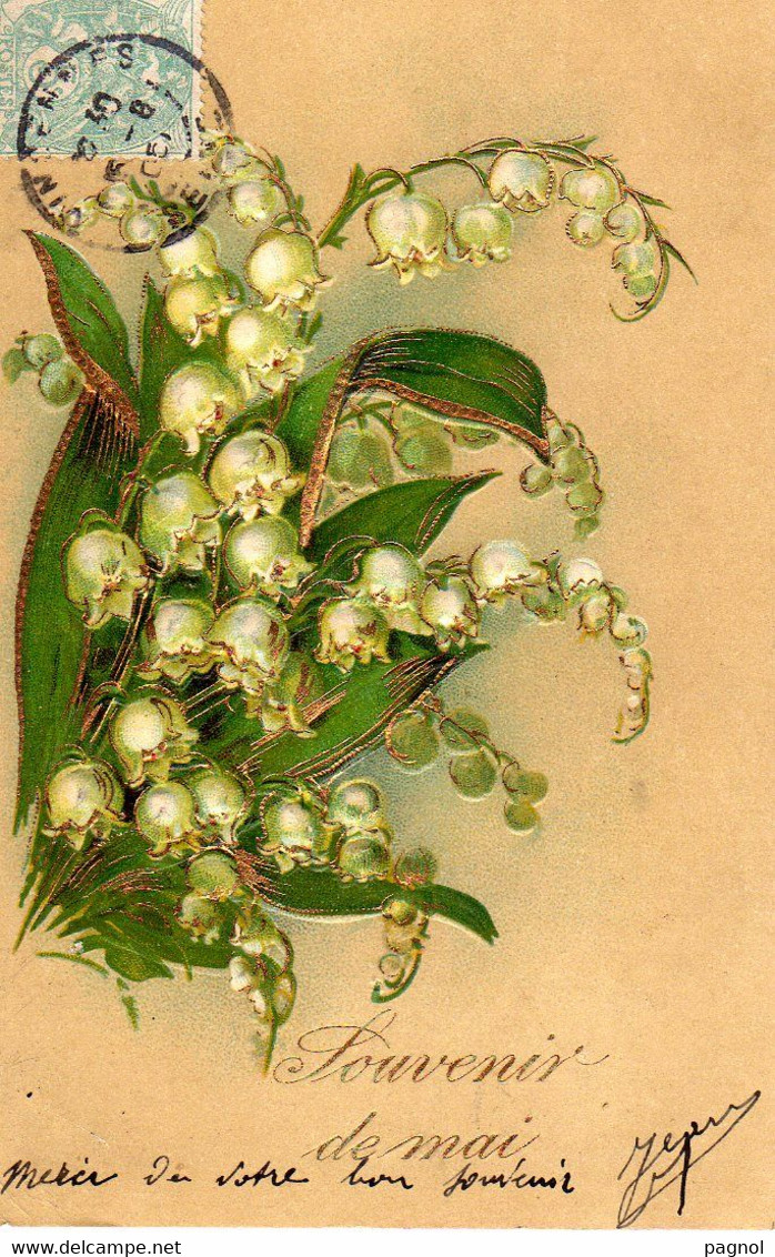 Fantaisies :  Muguet :  Carte Gaufrée : - Autres & Non Classés