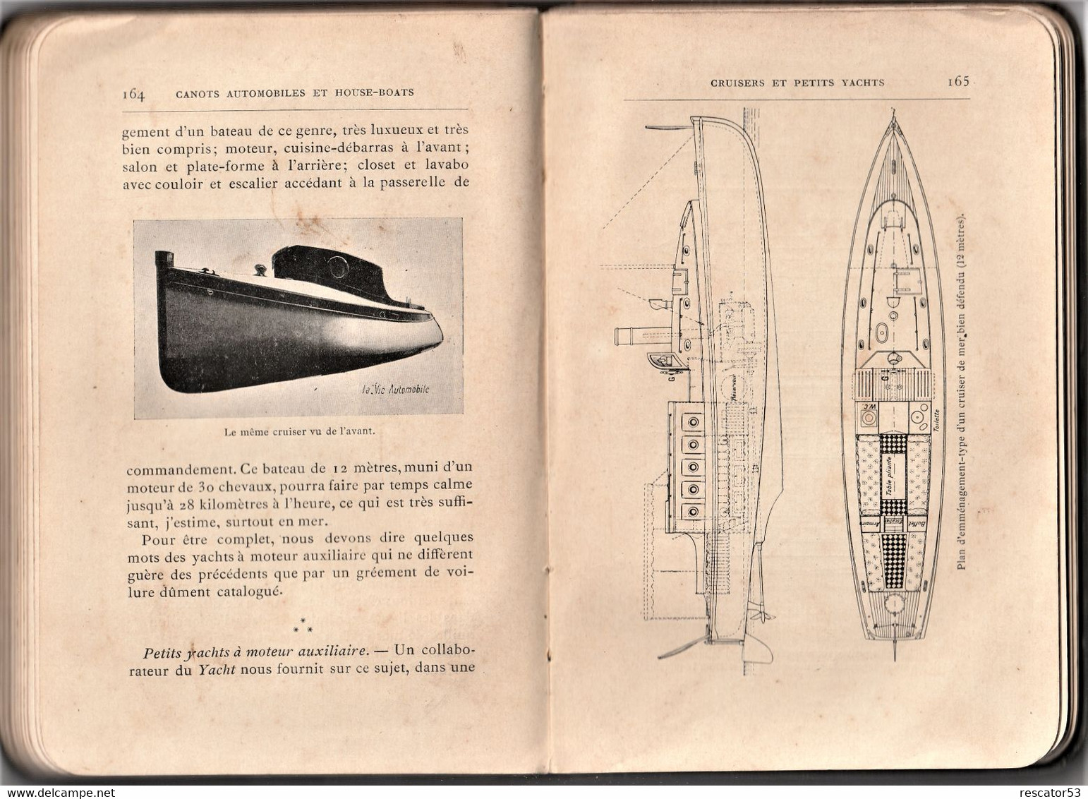 Rare Revue Canots Automobiles 1909  Bibliothèque Du Chauffeur 250 Pages - Bateau