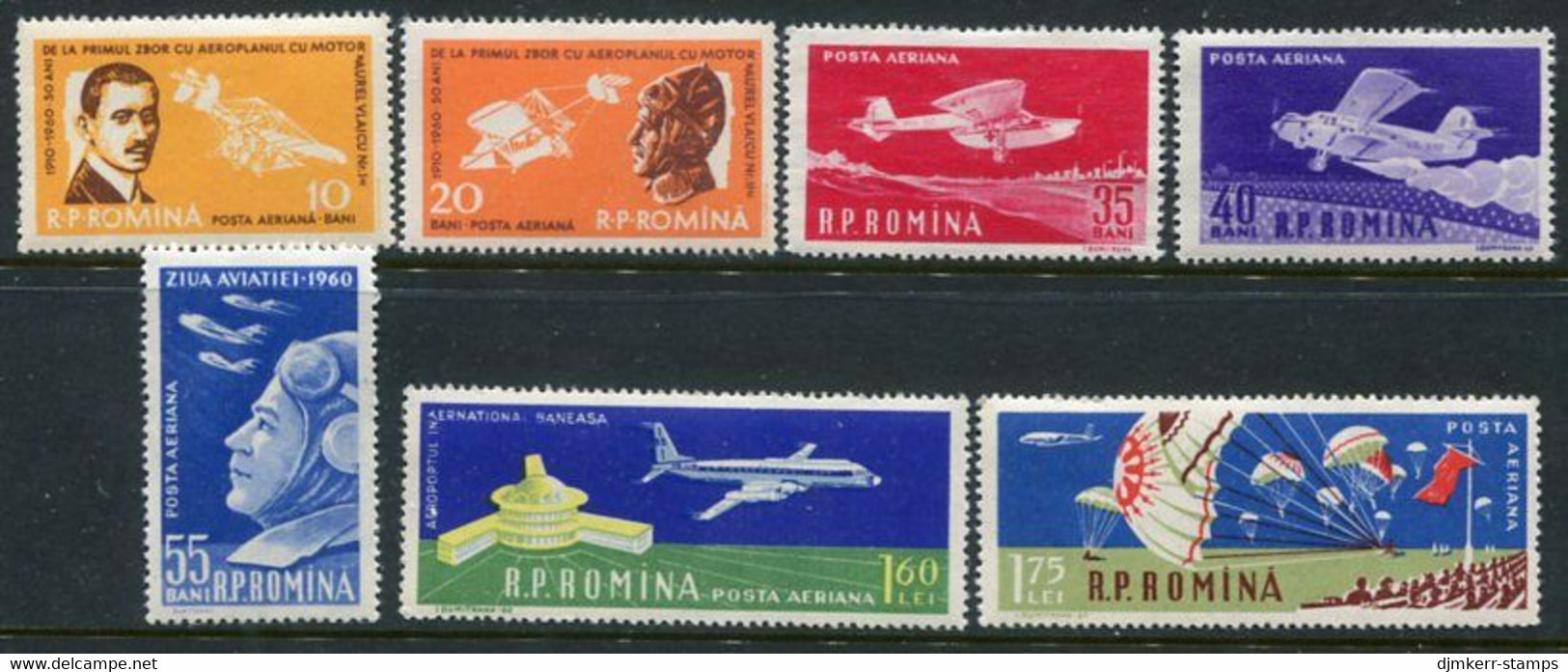 ROMANIA 1960 Vlaicu Flight Anniversary MNH / **.  Michel 1861-67 - Nuevos