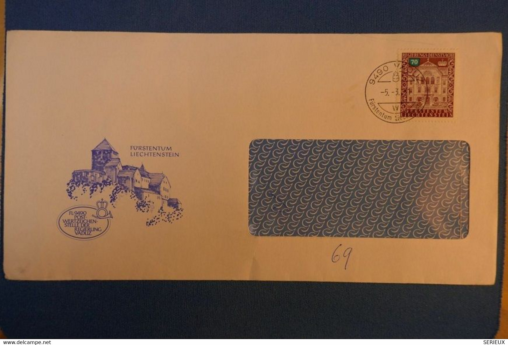 B99 LIECHTENSTEIN Belle LETTRE A FENETRE 1951 Affranch Plaisant - Cartas & Documentos