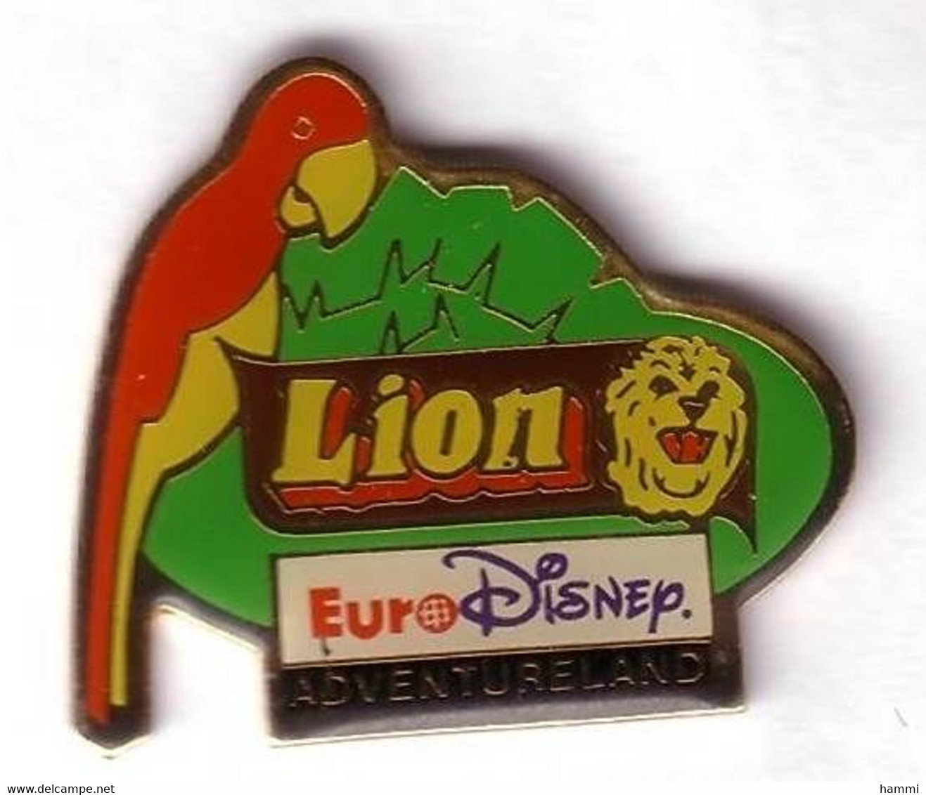 BD39 Pin's Eurodisney Signé Disney Pub Chocolat Lion Perroquet Parrot Achat Immédiat - Disney