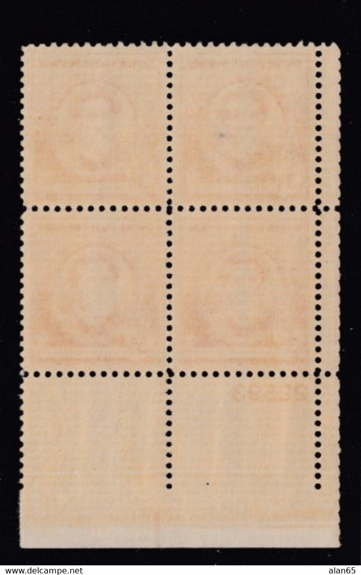 Sc#886, Plate # Block Of 4 Mint 3c Augustus Saint-Gaudens Famous Americans Artists Issue, Scuptor - Numero Di Lastre