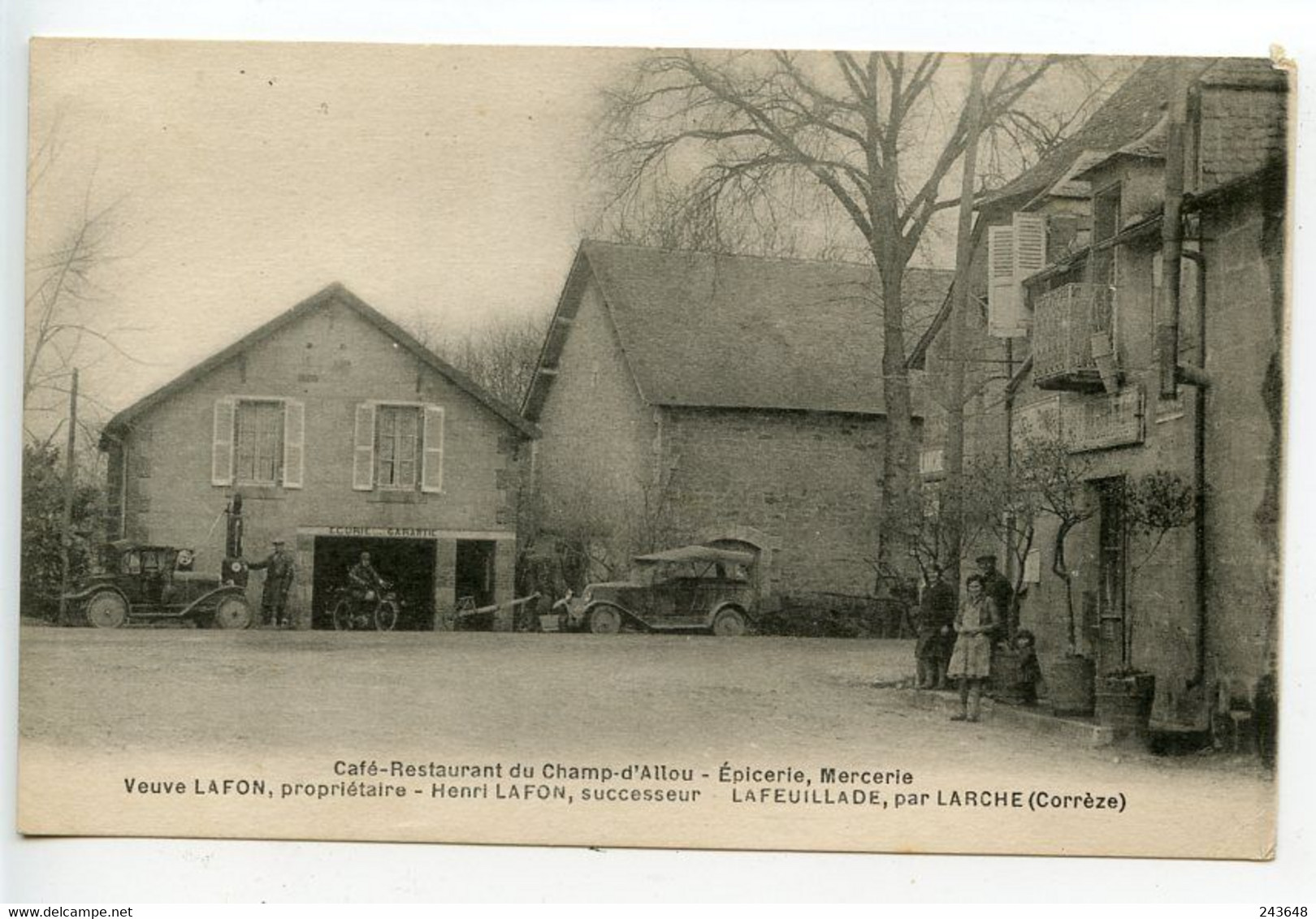 La Feuillade Café Restaurant Du Champ D'Allou (très Rare Carte De Cette Commune) - Altri & Non Classificati