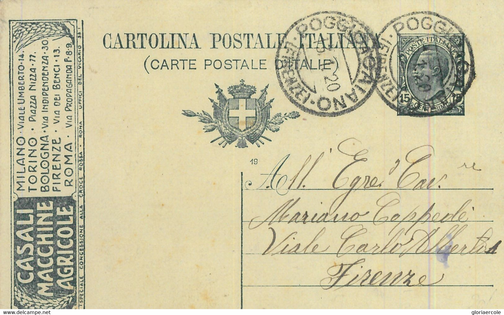 93257 - ITALY - POSTAL HISTORY - Advertising STATIONERY - Agricoltural Machines MACHINERY 1920 - Other (Earth)