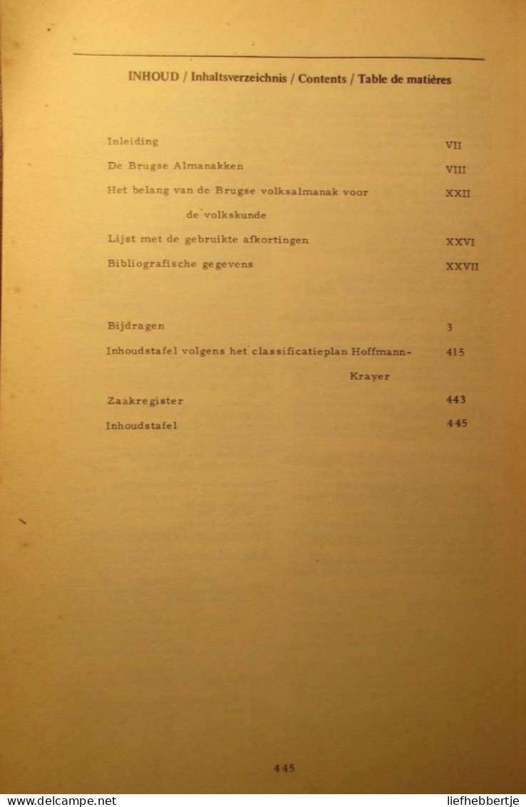 Brugse Almanakken (1683-1850) - Door L. Depraetere - Volksboeken Dialect Brugge Almanak - History