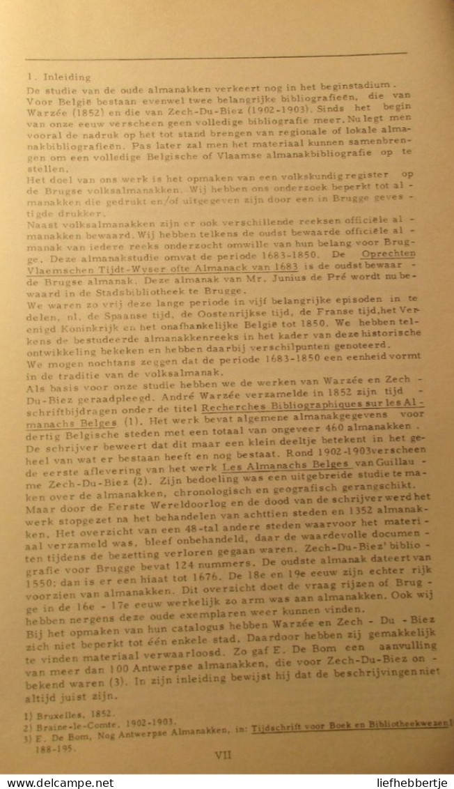 Brugse Almanakken (1683-1850) - Door L. Depraetere - Volksboeken Dialect Brugge Almanak - History