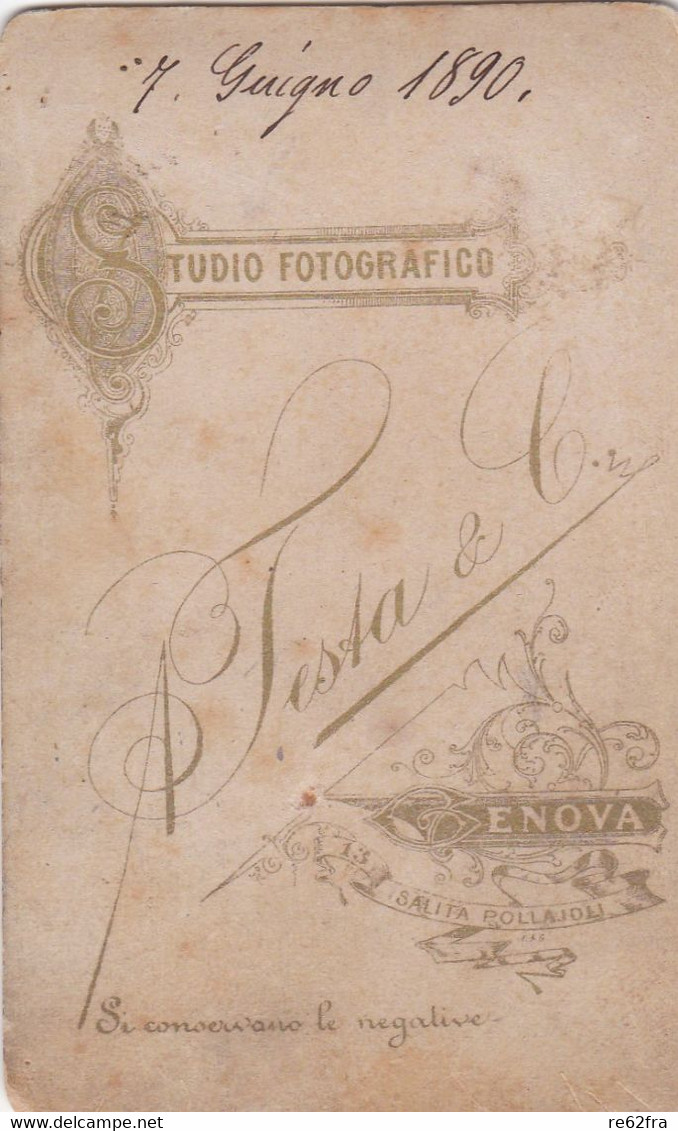 Photo Foto - Formato CDV - Bimbo In Abiti Eleganti -Years '1880/'1890 - A. Testa, Genova - Oud (voor 1900)