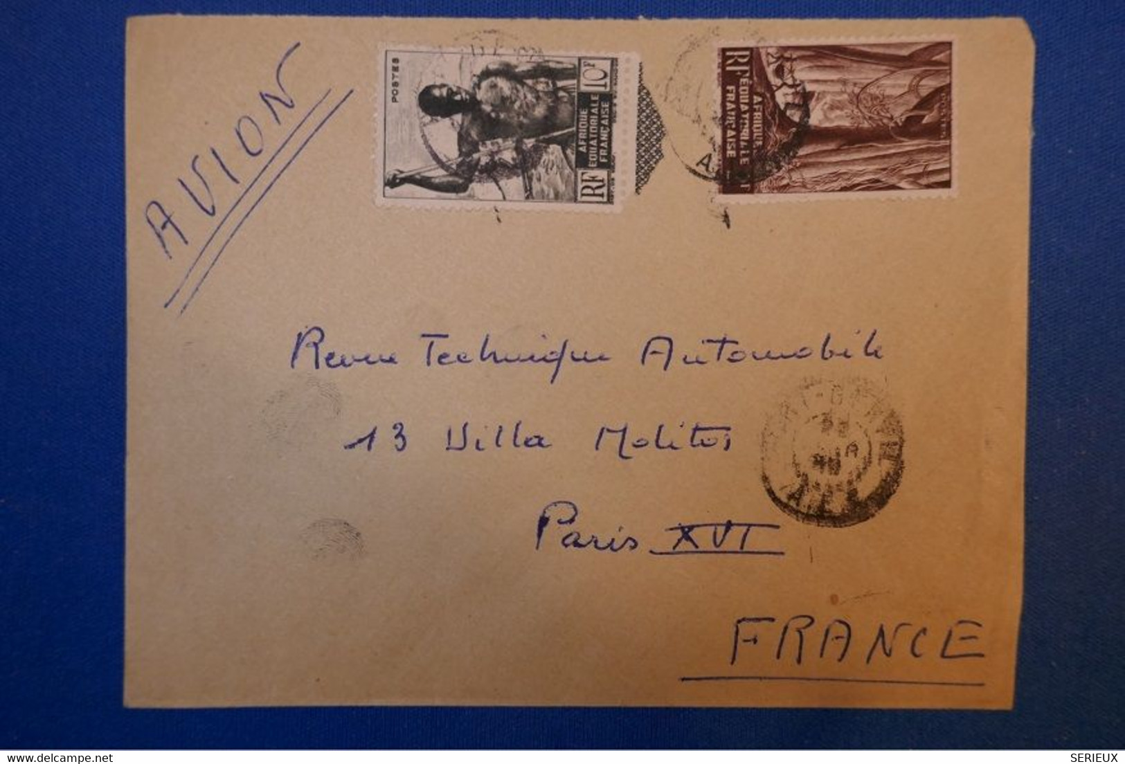 226 FRANCE AFR EQUAT FRANCAISE LETTRE 1940 GABON POUR PARIS PAR AVION - Lettres & Documents