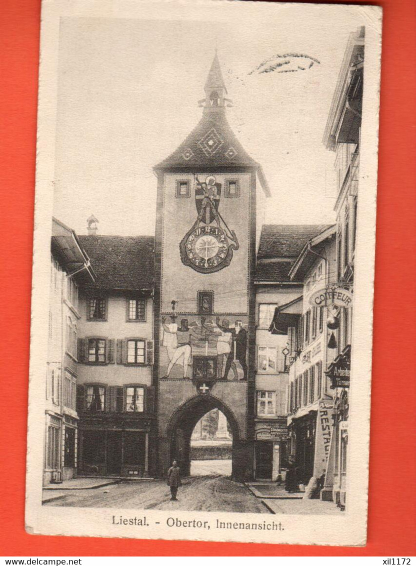 ZFB-34 Liestal Obertor Innenansicht.  Belebt.  Gelaufen 1918 Nach Arlesheim.  Metz - Arlesheim