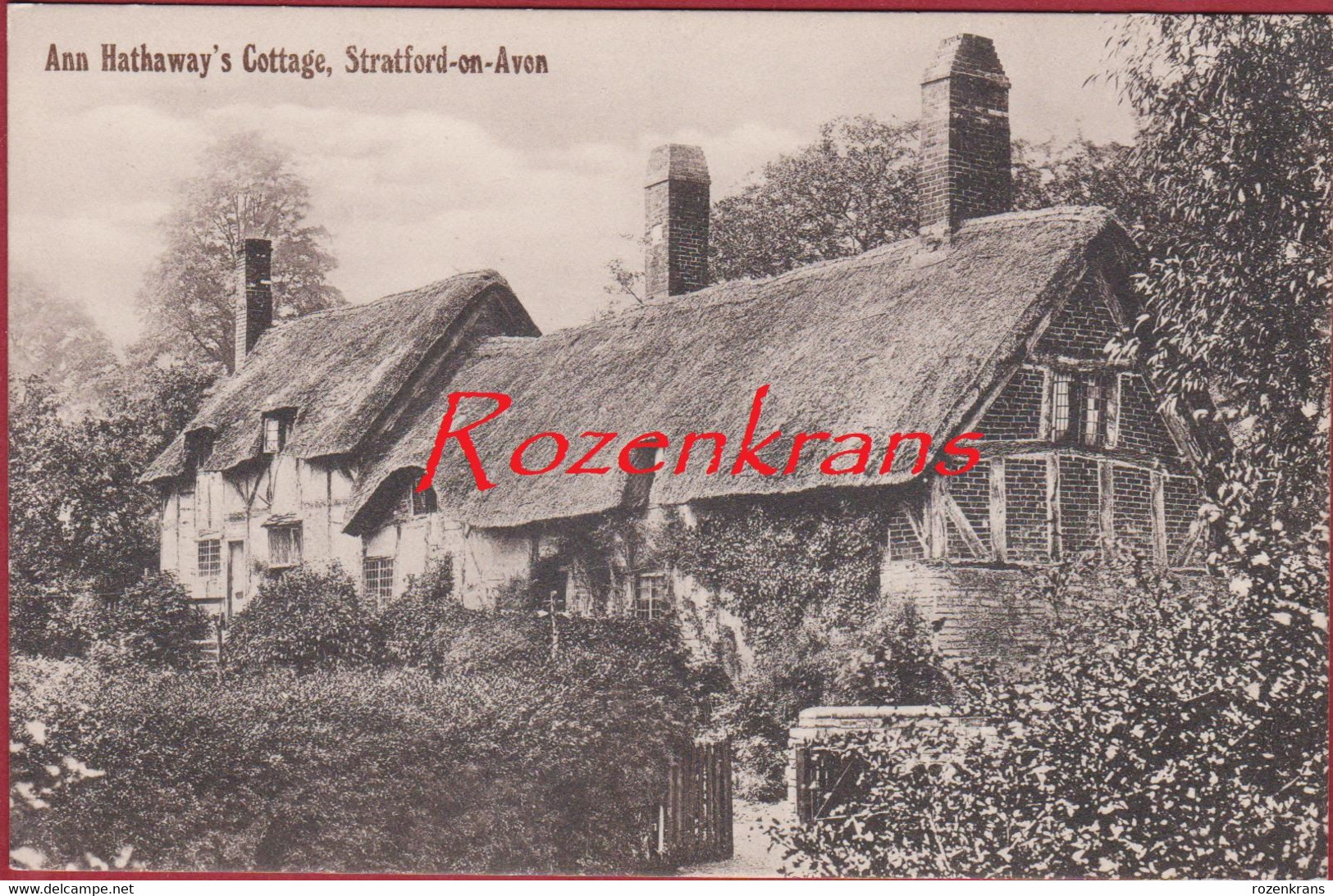 Stratford-upon-Avon Anna Hathaway's Cottage  Warwickshire England Rare Old Postcard (In Very Good Condition) - Stratford Upon Avon