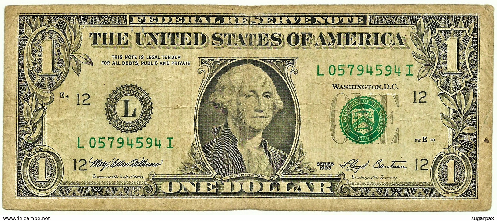 U. S. A. - 1 DOLLAR - 1993 - Pick 490.a ? Or .b ? - (  L - 12 ) ( Bank Of San Francisco - California ) - Federal Reserve (1928-...)