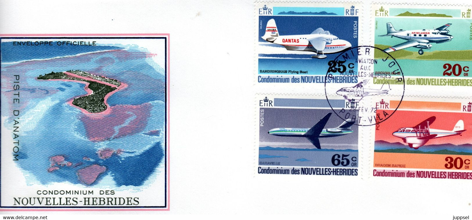 CONDOMINIUM  HEBRIDES, FDC, Aeroplanes  /  ÎLES HÉBRIDES Nouveau, Lettre De 1. Jour, Avions     1972 - FDC