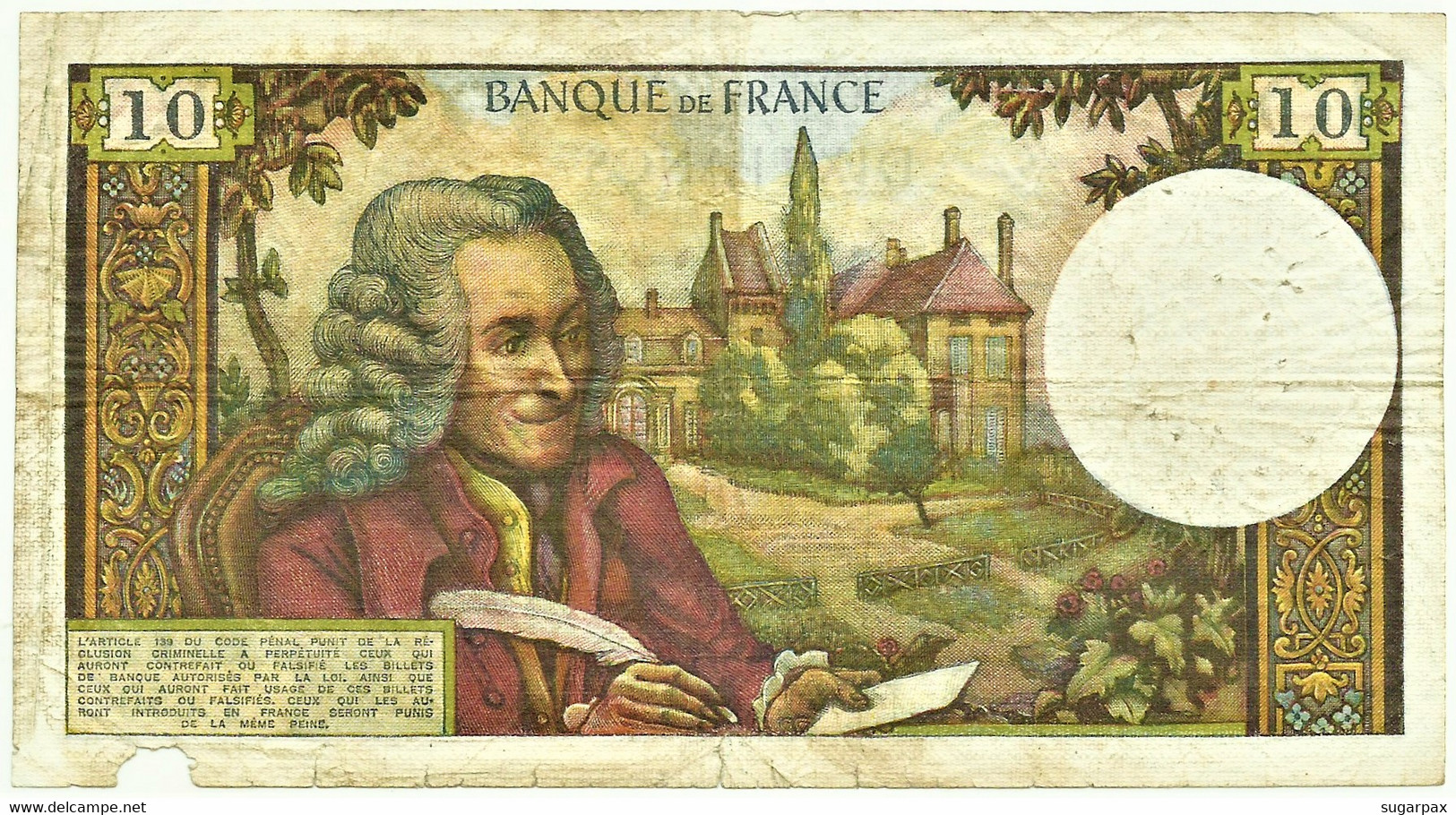 FRANCE - 10 Francs - 08.01.1971 - P 147.c - Serie Y.650 - Voltaire - 10 F 1963-1973 ''Voltaire''