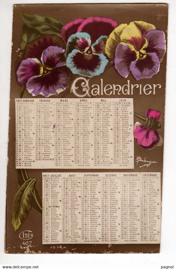 Fantaisies :  Calendrier 1917 - Altri & Non Classificati