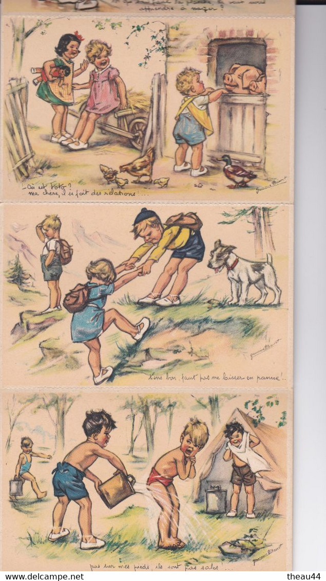 ¤¤  -   Illustrateur " Germaine BOURET "  -  10 Cartes Du Carnet National Des Colonies De Vacances   -  ¤¤ - Bouret, Germaine