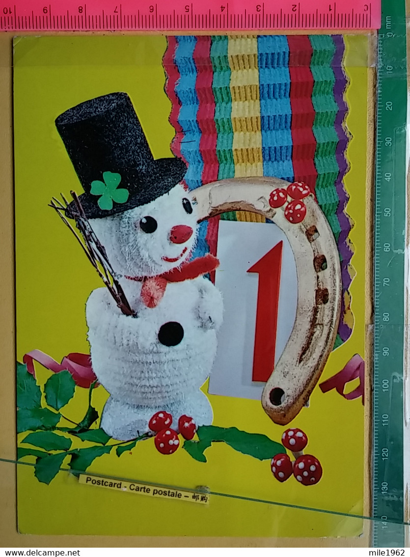 KOV 8-251 - New Year, Bonne Annee, Bonhomme De Neige, Champignon, Mushroom - Neujahr