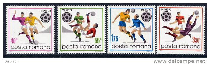 ROMANIA 1970 World Cup Football Set MNH / **  Michel 2842-45 - Unused Stamps