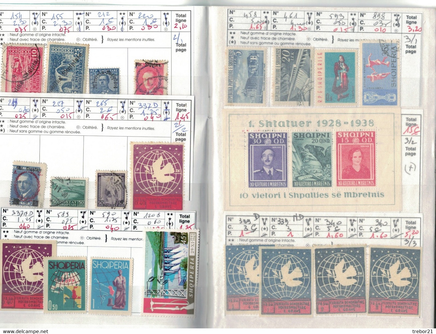 ALBANIE, SILESIE, BULGARIE, GEORGIE, ESTONIE, LETTONIE-. Cote Yvert 426 €uros - Collections (en Albums)