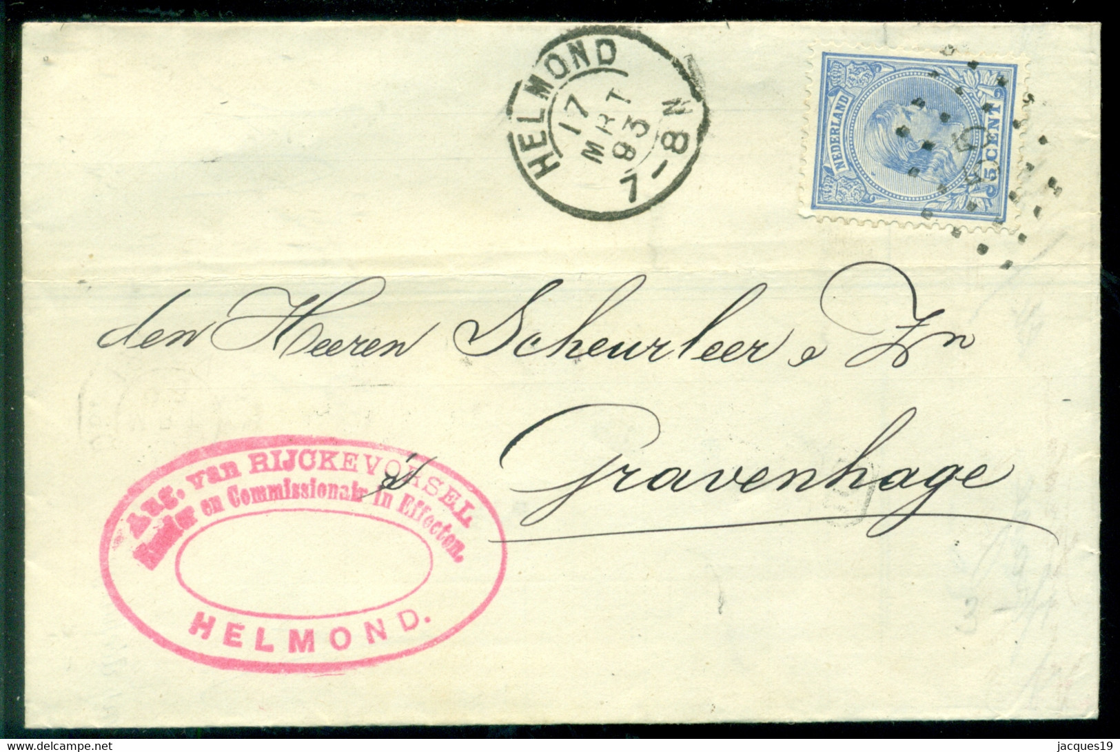 Nederland 1893 Brief Van Helmond Naar Scheurleer Den Haag - Briefe U. Dokumente
