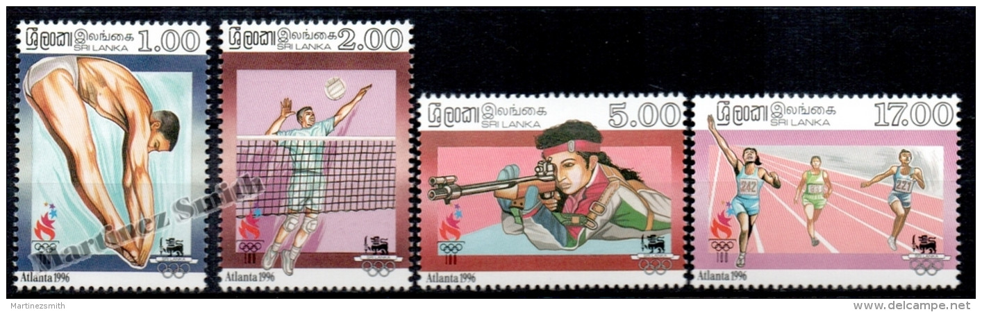 Sri Lanka 1996 Yvert 1100-03, Atlanta Summer Olympic Games - MNH - Sri Lanka (Ceylan) (1948-...)