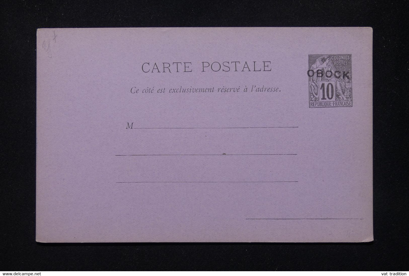 OBOCK - Entier Postal Type Alphée Dubois Surchargé, Non Circulé - L 79658 - Lettres & Documents