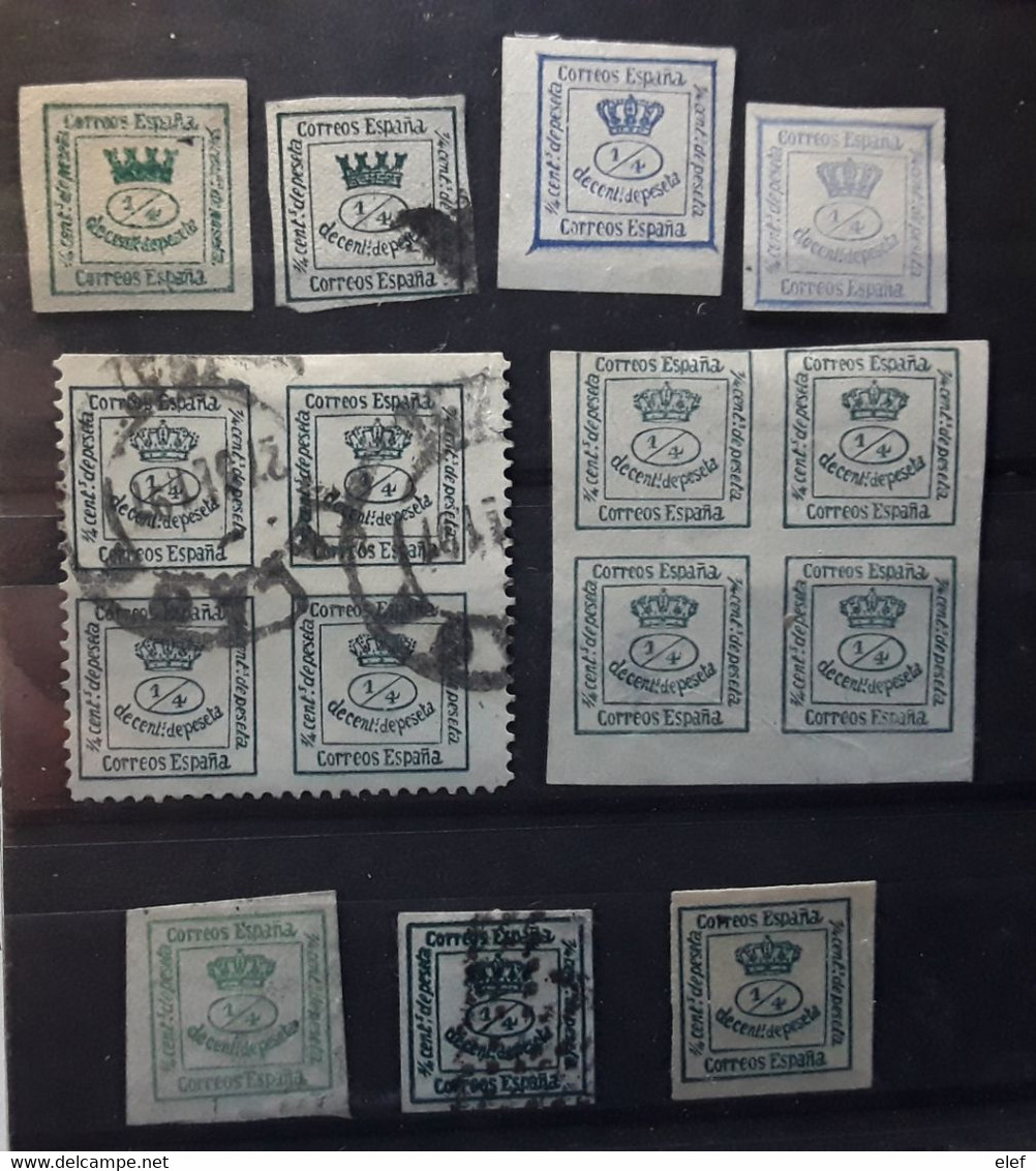 ESPANA ESPAGNE SPAIN 1872 - 1876, Type Couronne Corona , Petit Lot De Timbres Neufs Et Obl - Unused Stamps