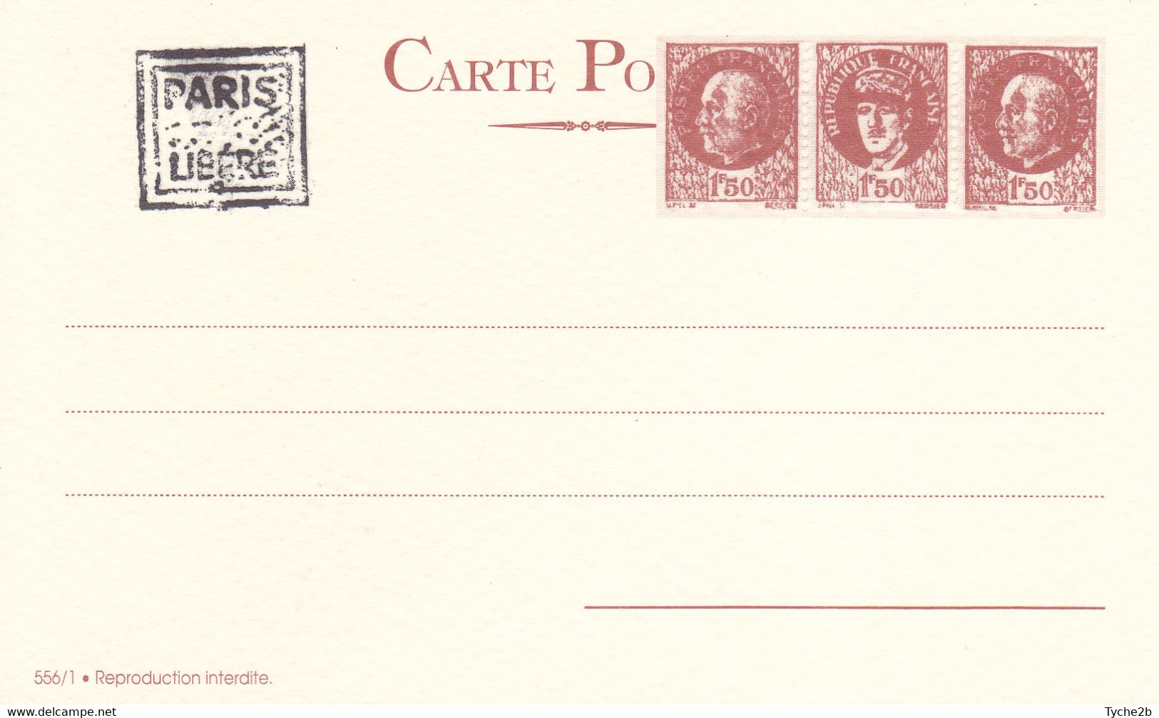 Lot De 9 Cartes Différentes Pseudo Entier Pétain De Gaulle - Enteros Privados